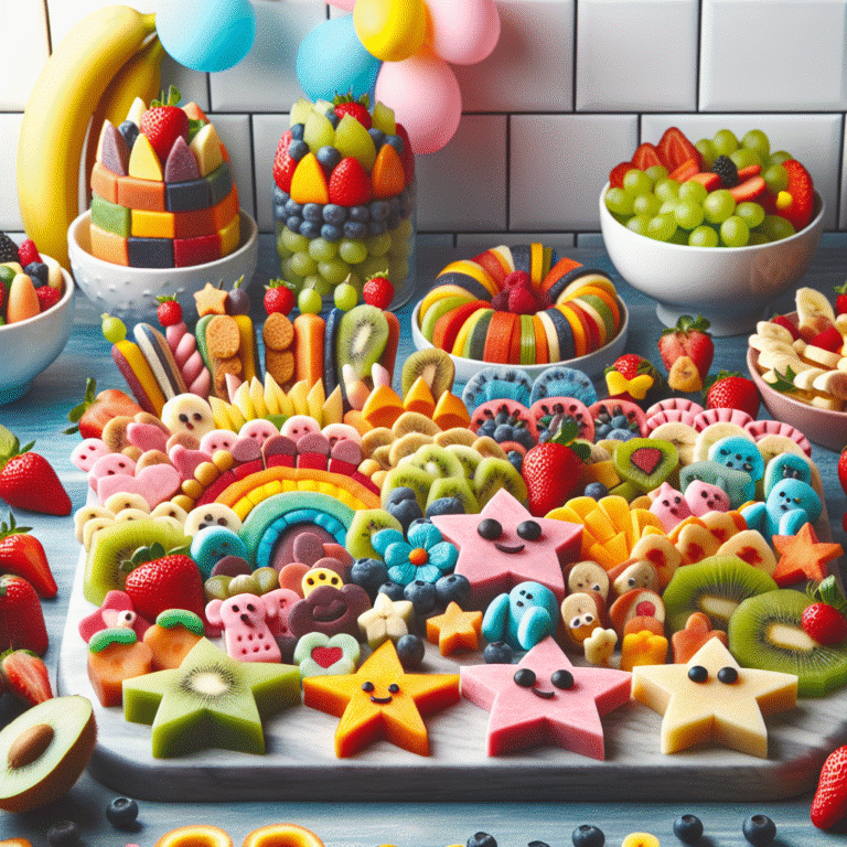 Lanches veganos com frutas coloridas para estimular o paladar infantil